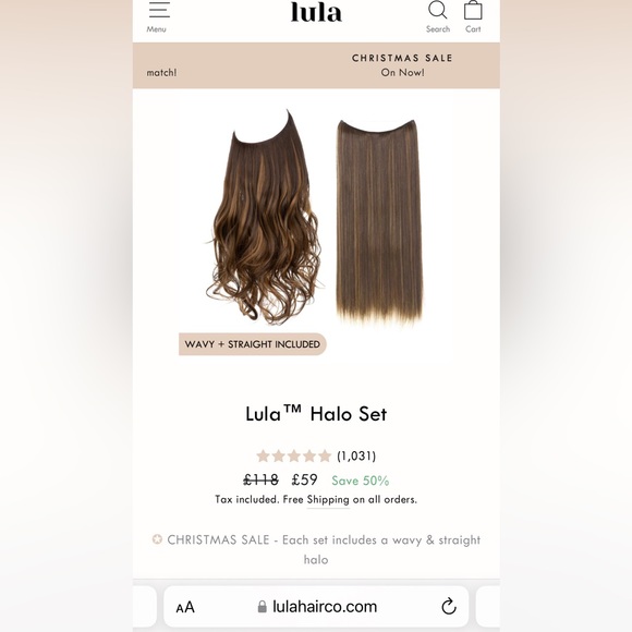 Hair Lula Halo Hair Extension Set Of Wavy And Straight Brand New